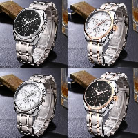 Men Wrist Watch, Stainless Steel, with zinc alloy dial & Glass, Chinese movement, plated, for man 42mm Approx 8.6 Inch 