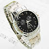 Men Wrist Watch, Zinc Alloy, with Glass, platinum color plated, for man & with rhinestone, 38mm, 18mm Approx 9 Inch 