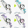 Fashion Watch Bracelet, Zinc Alloy, with Glass, platinum color plated, enamel & with rhinestone 21mm, 12mm Approx 7.5 Inch 