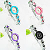 Fashion Watch Bracelet, Zinc Alloy, with Glass, platinum color plated, for woman & enamel 12mm Approx 8 Inch 