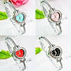 Fashion Watch Bracelet, Zinc Alloy, with Glass, Heart, platinum color plated, for woman & with rhinestone 3mm Approx 6.8 Inch 
