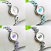 Fashion Watch Bracelet, Zinc Alloy, with Glass, platinum color plated, for woman & enamel 22mm, 10mm Approx 6.3 Inch 
