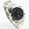 Bracelets de montre pour femmes, alliage de zinc, avec verre, Placage de couleur platine, avec strass, 37mm, 20mm Environ 8 pouce, Vendu par PC