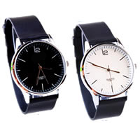 Men Wrist Watch, Zinc Alloy, with Glass & Silicone, platinum color plated cadmium free, 31mm, 20mm Approx 8.8 Inch 