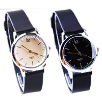 Women Wrist Watch, Zinc Alloy, with Glass & Silicone, platinum color plated cadmium free, 27mm, 14mm Approx 7.8 Inch 