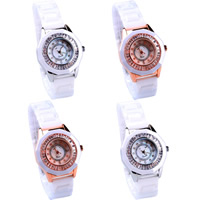 Women Wrist Watch, Zinc Alloy, with Porcelain & Glass, plated, with rhinestone cadmium free, 32mm, 15mm Approx 9 Inch 