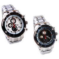 Men Wrist Watch, Zinc Alloy, platinum color plated, waterproof cadmium free, 43mm, 18mm Approx 9 Inch 