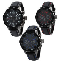 Men Wrist Watch, Zinc Alloy, with Glass & Silicone, Chinese movement, plumbum black color plated, adjustable & for man Approx 10.4 Inch 