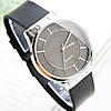 Men Wrist Watch, Zinc Alloy, with PU Leather & Glass, platinum color plated, for man, black, 37mm, 18mm Approx 8.6 Inch 