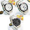 Men Wrist Watch, Zinc Alloy, with Glass, platinum color plated, with single calendar & for man 40mm, 20mm Approx 8.8 Inch 