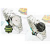 Bracelets de montre pour femmes, alliage de zinc, avec verre, Placage de couleur platine, plus de couleurs à choisir, 30mm, 14mm Environ 7.8 pouce, Vendu par PC