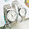 Bracelets de montre pour couple, alliage de zinc, avec verre, Placage de couleur platine, avec un seul calendrier & pour le couple, 29mm, 38mm, 14-19mm Environ 8 pouce, Environ  8.6 pouce, 2/paire, Vendu par paire