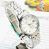 Bracelets de montre pour femmes, alliage de zinc, avec verre, Placage de couleur platine, avec un seul calendrier, 29mm, 14mm Environ 8.2 pouce, Vendu par PC