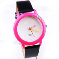 Women Wrist Watch, Zinc Alloy, with PU Leather & Glass, stoving varnish, for woman & enamel, 38mm, 18mm Approx 9 Inch 