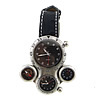 Zinklegierung Armbanduhr, mit PU Leder & Glas, hochwertige plattiert und nie verblassen, mit Kompass & mit Thermometer, 58x61mm, 19mm, Länge:ca. 10 ZollInch, verkauft von PC