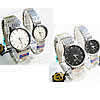 Paar Uhrenarmbänder, Zinklegierung, mit Glas, Platinfarbe platiniert, für paar, keine, 27mm, 35mm, 13-18mm, Länge:ca. 7.5 ZollInch, ca. 8.2 ZollInch, verkauft von Paar