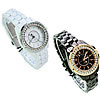 Bracelets de montre pour femmes, alliage de zinc, avec verre, Placage, avec strass, plus de couleurs à choisir, 33mm, 14mm Environ 7.8 pouce, Vendu par PC