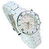 Bracelets de montre pour femmes, alliage de zinc, avec verre, vernis au four, blanc, 34mm, 14mm Environ 8.2 pouce, Vendu par PC
