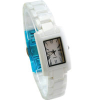 Women Wrist Watch, Porcelain, with Glass, Japanese movement, platinum color plated, for woman, white 14mm Approx 8.8 Inch 