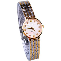 Women Wrist Watch, Zinc Alloy, with Glass, plated, for woman & with rhinestone, 25mm, 13mm Approx 7.8 Inch 
