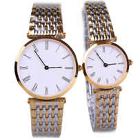 Paar Uhrenarmbänder, Zinklegierung, mit Glas, plattiert, für paar, 25mm, 33mm, 13-18mm, Länge:ca. 7.8 ZollInch, ca. 8.2 ZollInch, verkauft von Paar
