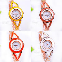 Fashion Watch Bracelet, Zinc Alloy, with Glass, plated, for woman & enamel & with rhinestone 31mm, 10mm Approx 7 Inch 