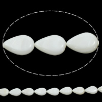 Natürliche weiße Muschelperlen, Tropfen, 14x19x5mm, Bohrung:ca. 0.5mm, Länge:ca. 15.5 ZollInch, ca. 20PCs/Strang, verkauft von Strang