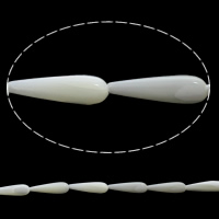 Бусины из натуральных белых ракушек, Белая ракушка, Каплевидная форма, натуральный отверстие:Приблизительно 0.5mm, длина:Приблизительно 15.5 дюймовый, Приблизительно 20ПК/Strand, продается Strand