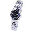 Bracelets de montre pour femmes, alliage de zinc, avec verre, Placage de couleur platine, avec le double calendrier & imperméable & avec strass, 25mm, 13mm Environ 8 pouce, Vendu par PC