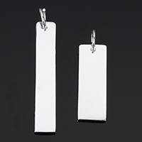 Sterling Silver Tag, 925 Sterling Silver, Rectangle Approx 4mm 