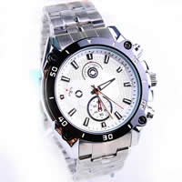 Men Wrist Watch, Zinc Alloy, with Glass, Round, plated, for man, 42mm, 22mm Approx 9.8 Inch 
