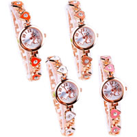 Fashion Watch Bracelet, Zinc Alloy, with Glass, plated, for woman & enamel & with rhinestone 22mm, 10mm Approx 7 Inch 
