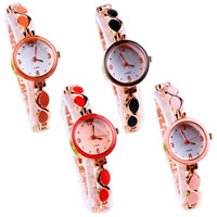 Fashion Watch Bracelet, Zinc Alloy, with Glass, plated, for woman & enamel 22mm, 7mm Approx 6.7 Inch 