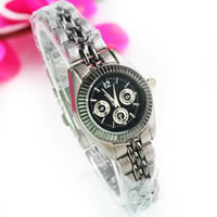 Bracelets de montre pour femmes, alliage de zinc, avec verre, Placage de couleur platine, sans cadmium, 24mm, 11mm Environ 8.5 pouce, Vendu par PC