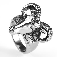 Нержавеющая сталь Человек палец кольцо, титан, Овца, разный размер для выбора & чернеют, продается PC