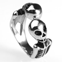 Нержавеющая сталь Человек палец кольцо, титан, Скелет, разный размер для выбора & чернеют, продается PC