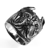 Нержавеющая сталь Человек палец кольцо, титан, Собака, разный размер для выбора & чернеют, продается PC