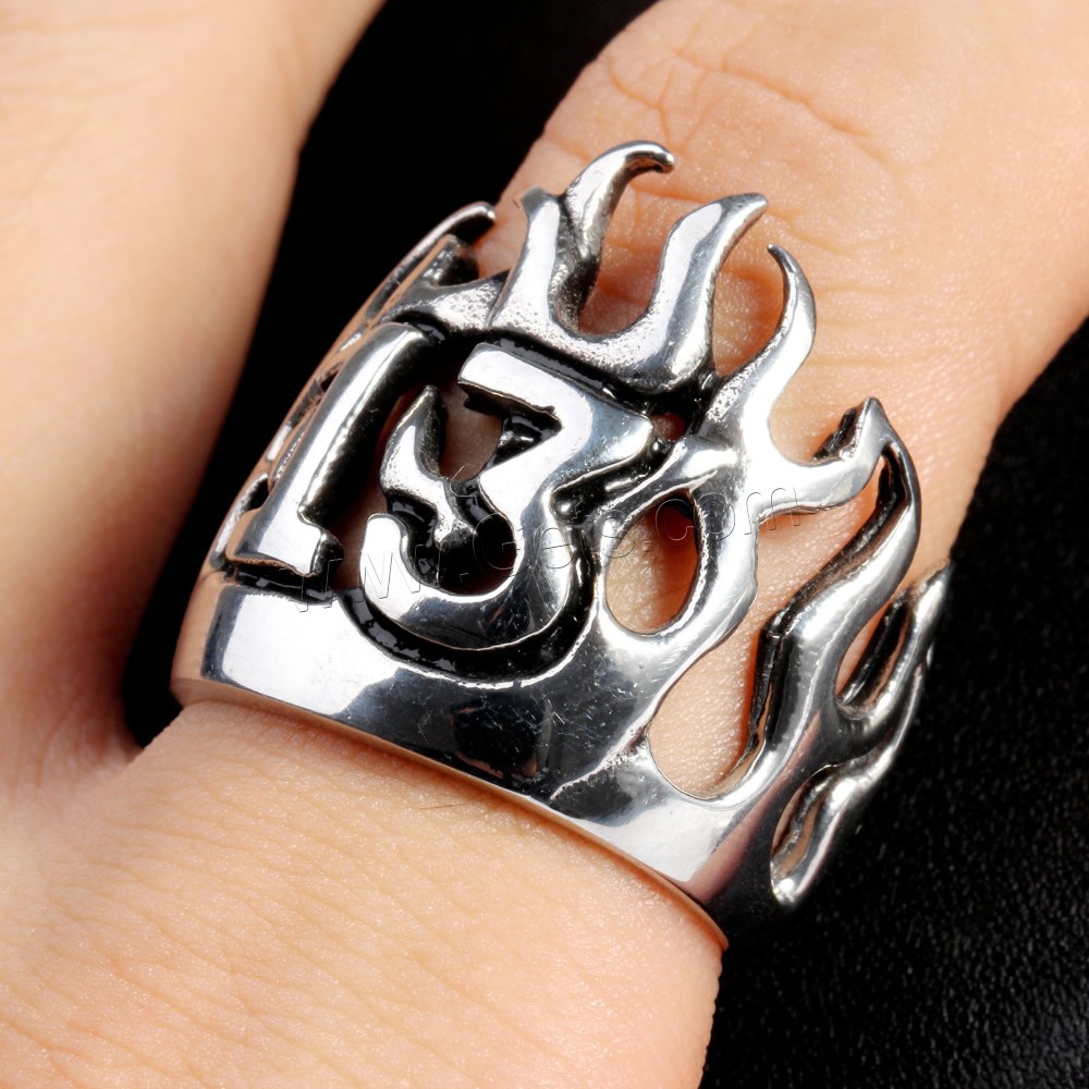 Нержавеющая сталь Человек палец кольцо, титан, цифра, разный размер для выбора & чернеют, продается PC