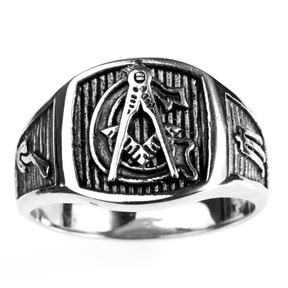 Нержавеющая сталь Человек палец кольцо, титан, Другое покрытие, разный размер для выбора & чернеют, Много цветов для выбора, продается PC