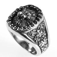 Нержавеющая сталь Человек палец кольцо, титан, Лев, разный размер для выбора & с кубическим цирконием, продается PC