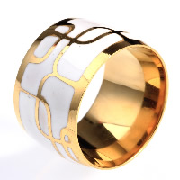 Titan Stahl Fingerring, Titanstahl, goldfarben plattiert, verschiedene Größen vorhanden & Emaille, verkauft von PC