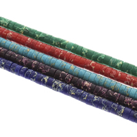 Mosaik Türkis Perlen, flache Runde, verschiedene Größen vorhanden, keine, Bohrung:ca. 1mm, Länge:ca. 15 ZollInch, verkauft von Strang