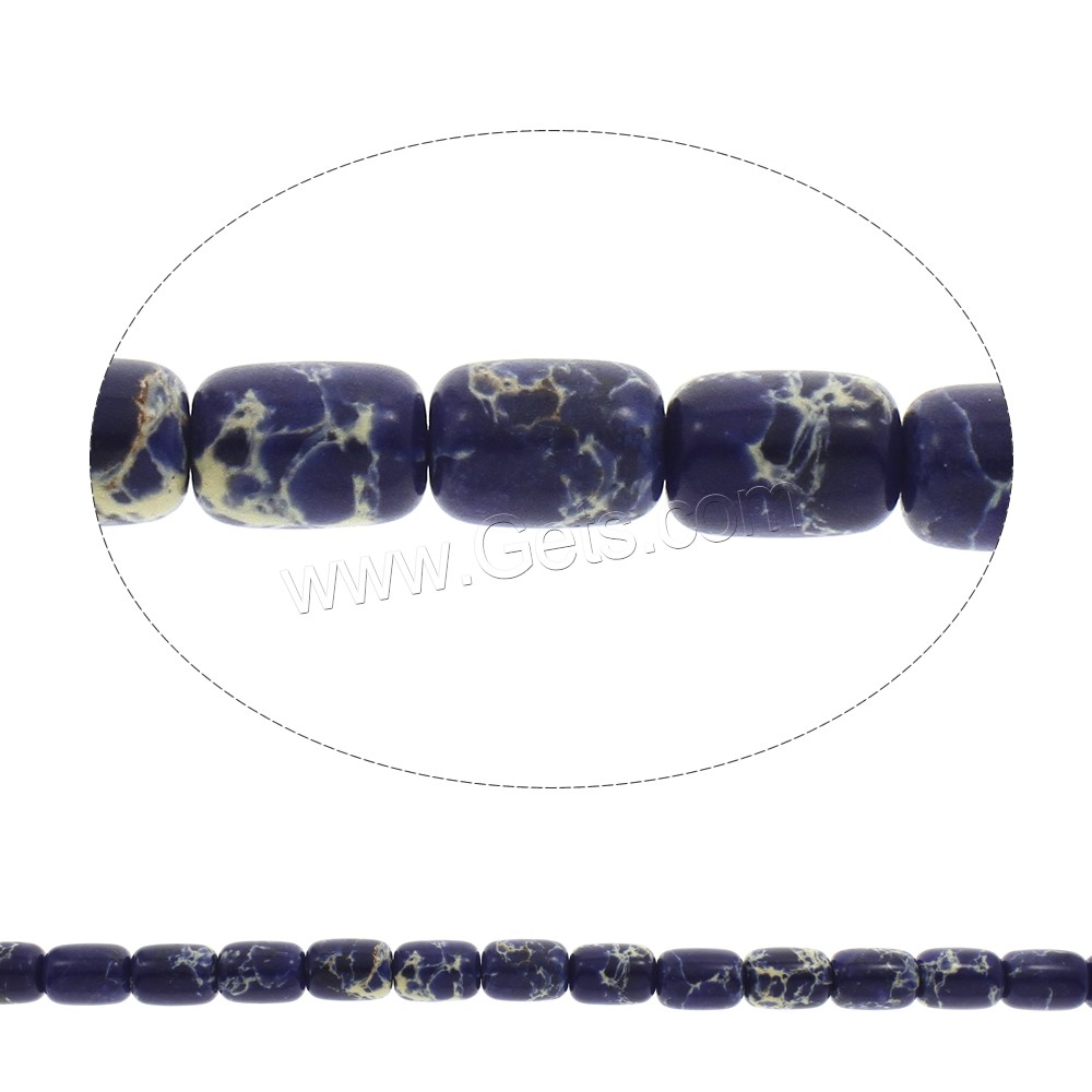 Mosaik Türkis Perlen, Zylinder, verschiedene Größen vorhanden, keine, Bohrung:ca. 1mm, Länge:ca. 15.5 ZollInch, verkauft von Strang