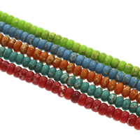 Mosaik Türkis Perlen, Rondell, keine, 8x5mm, Bohrung:ca. 1mm, Länge:ca. 15.5 ZollInch, ca. 80PCs/Strang, verkauft von Strang