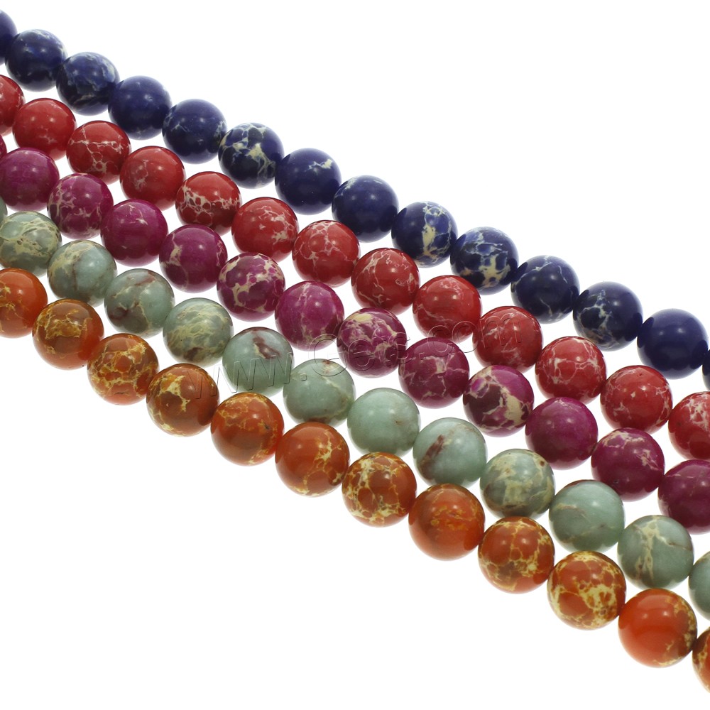 Mosaïque de perles Turquoise, Turquoise mosaïque, Rond, normes différentes pour le choix, plus de couleurs à choisir, Trou:Environ 1mm, Longueur:Environ 15 pouce, Vendu par brin
