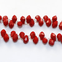 Teardrop Crystal Beads, with Glass Seed Beads, faceted, siam Approx 0.5mm Approx 15 Inch, Approx 