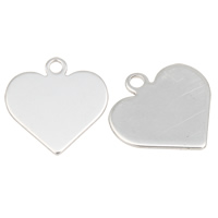 pendentifs de cœur en inox , acier inoxydable, coeur, couleur originale Environ 2mm, Vendu par PC