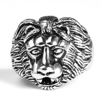 Нержавеющая сталь Человек палец кольцо, титан, Лев, разный размер для выбора & чернеют, продается PC