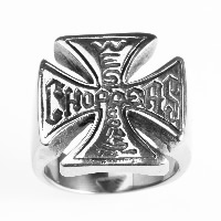 Нержавеющая сталь Человек палец кольцо, титан, Kресты, разный размер для выбора & чернеют, продается PC