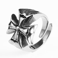 Нержавеющая сталь Человек палец кольцо, титан, Kресты, разный размер для выбора & чернеют, продается PC